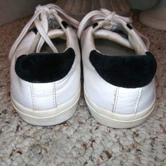 Madewell Delia Sidewalk Black & White Retro Leather Sneakers - Picture 6 of 14